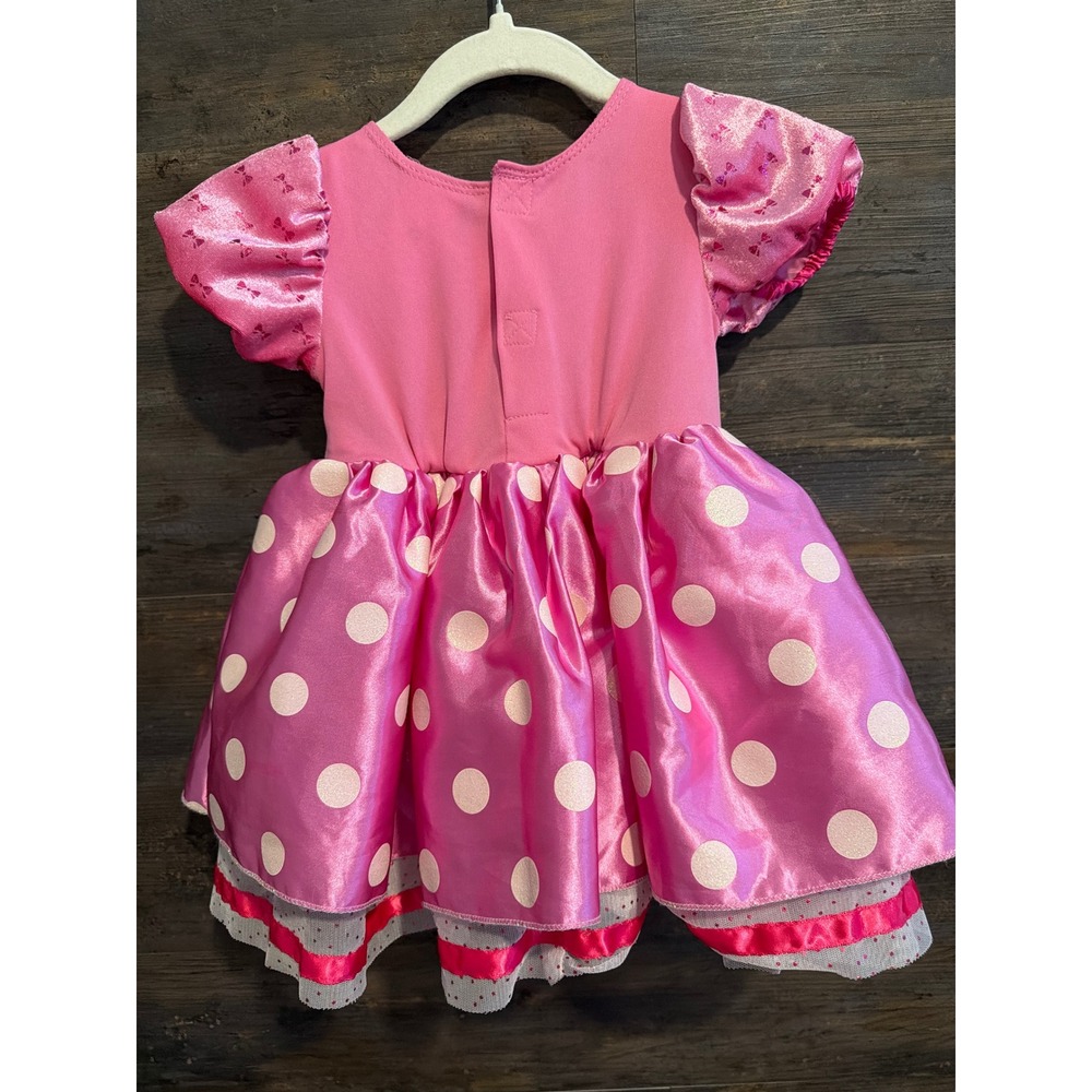 Disney Minnie Mouse Pink Polka Dot Costume Dress Bodysuit 12-18M - Picture 2 of 7